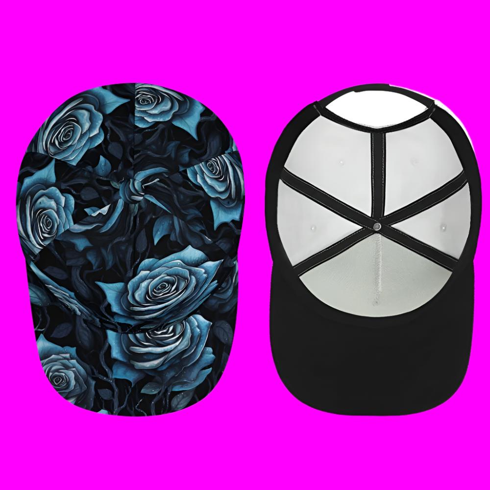 Sweet Blue Goth Rose Cap