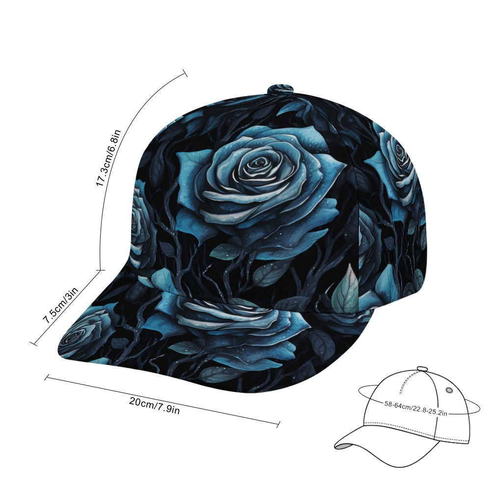 Sweet Blue Goth Rose Cap