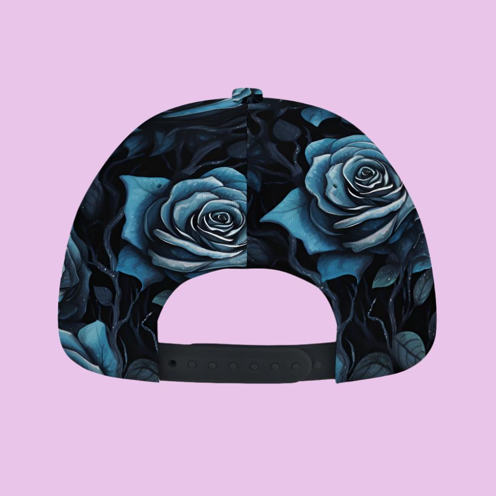 Sweet Blue Goth Rose Cap