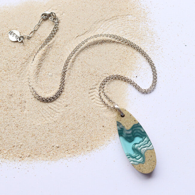 Unique Handmade Fjord Pendent Necklace - Aqua Collection